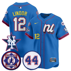 Men's New York Mets National League 2025 MLB All-Star Jersey V3 - All Stitched Francisco Lindor - 12