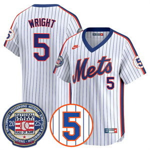 Men's New York Mets Number Retirement & Hall of Fame Gold Jersey - All Stitched David Wright -     5