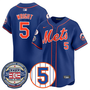 Men's New York Mets Number Retirement & Hall of Fame Gold Jersey - All Stitched David Wright    - 5