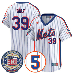 Men's New York Mets Number Retirement & Hall of Fame Gold Jersey - All Stitched Edwin Díaz -     39