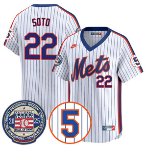 Men's New York Mets Number Retirement & Hall of Fame Gold Jersey - All Stitched Juan Soto -    22