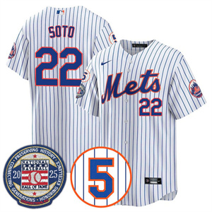 Men's New York Mets Number Retirement & Hall of Fame Gold Jersey - All Stitched Juan Soto   22