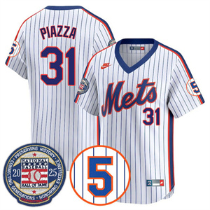 Men's New York Mets Number Retirement & Hall of Fame Gold Jersey - All Stitched Mike Piazza -     31