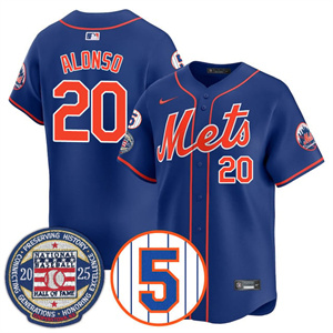 Men's New York Mets Number Retirement & Hall of Fame Gold Jersey - All Stitched Pete Alonso   - 20