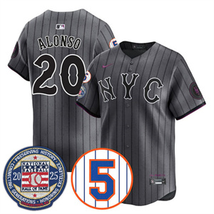 Men's New York Mets Number Retirement & Hall of Fame Gold Jersey - All Stitched Pete Alonso  - 20
