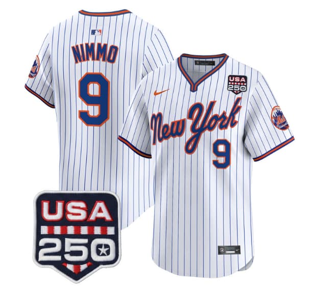 Men's New York Mets Road Alternate & 250America Patch Vapor Limited Jersey - All Stitched Brandon Nimmo 9