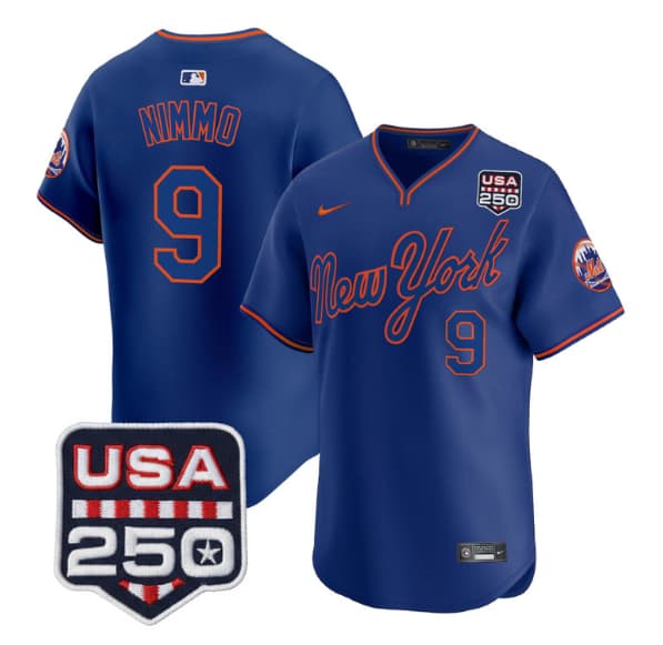 Men's New York Mets Road Alternate & 250America Patch Vapor Limited Jersey - All Stitched Brandon Nimmo