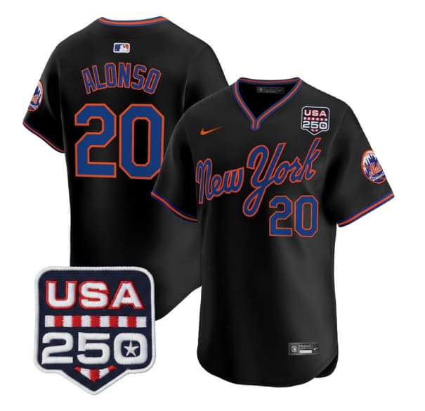 Men's New York Mets Road Alternate & 250America Patch Vapor Limited Jersey - All Stitched Pete Alonso   20