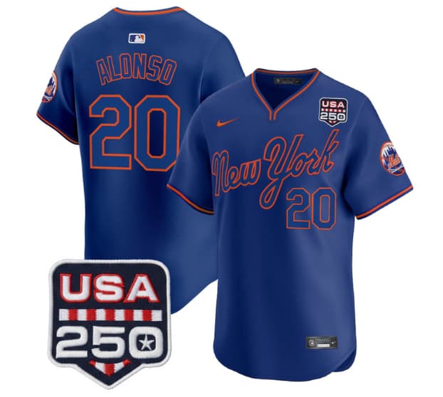 Men's New York Mets Road Alternate & 250America Patch Vapor Limited Jersey - All Stitched Pete Alonso