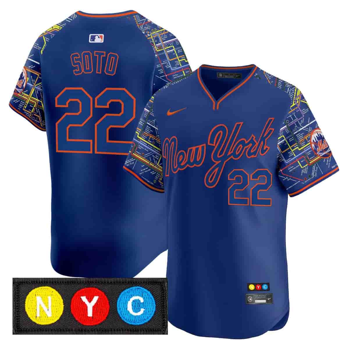 Men's New York Mets Subway Style Vapor Premier Limited Jersey - Stitched Juan Soto