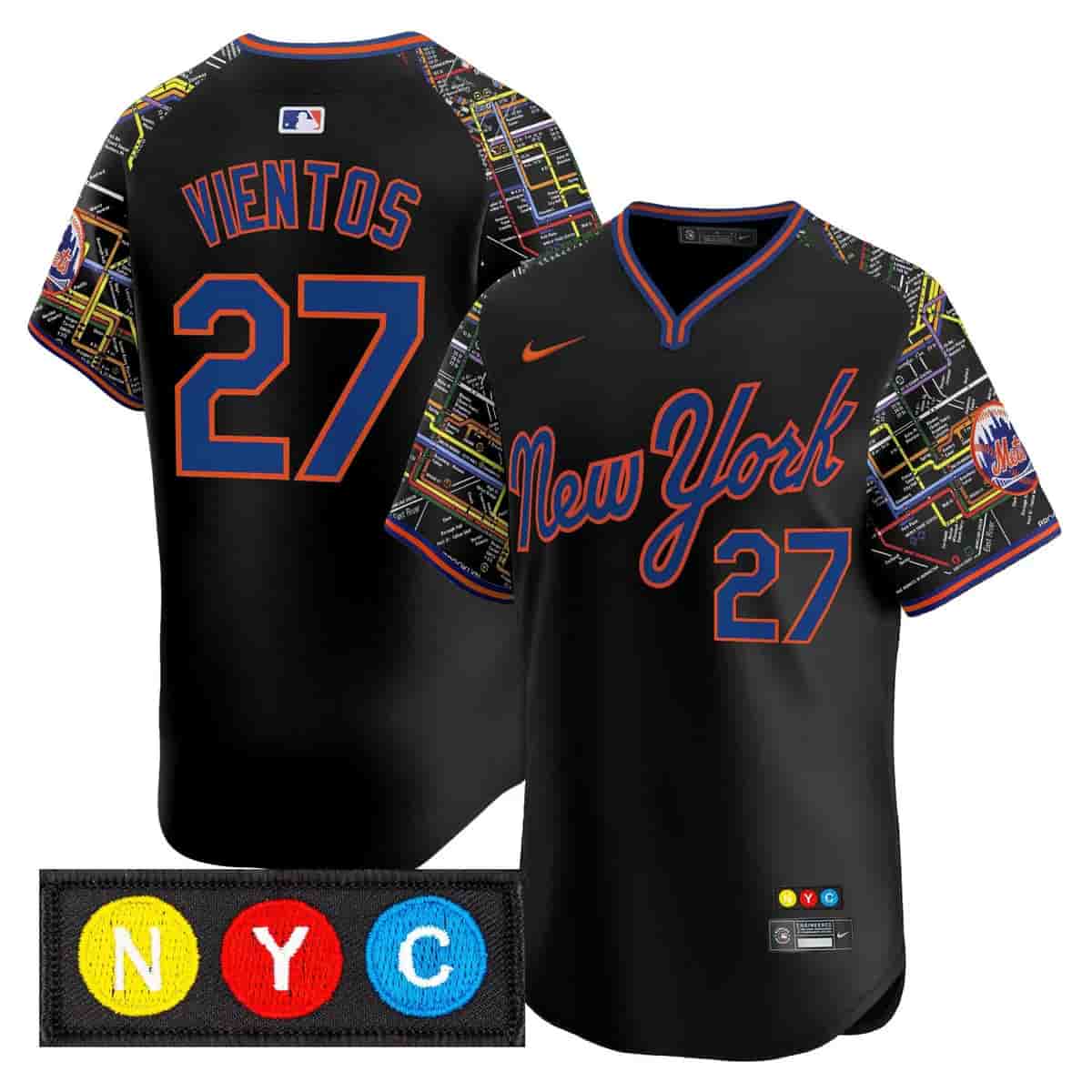 Men's New York Mets Subway Style Vapor Premier Limited Jersey - Stitched Mark Vientos    27