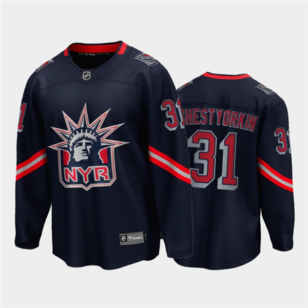 Men's New York Rangers #31 Igor Shestyorkin Navy adidas 2020-21 NHL REVERSE RETRO JERSEYS Stitched