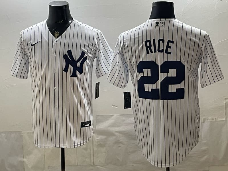 Men's New York Yankees   Nike   Nike Gray Player Name Jersey 22 RICE