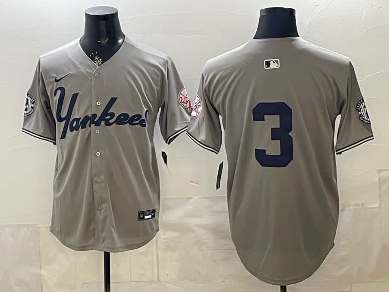 Men's New York Yankees   Nike Gray Nike Gray Player Name Jersey Babe Ruth 3
