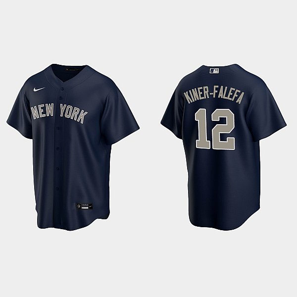 Men's New York Yankees #12 Isiah Kiner-Falefa Navy Alternate 2nd with Name New York Cool Base Jersey