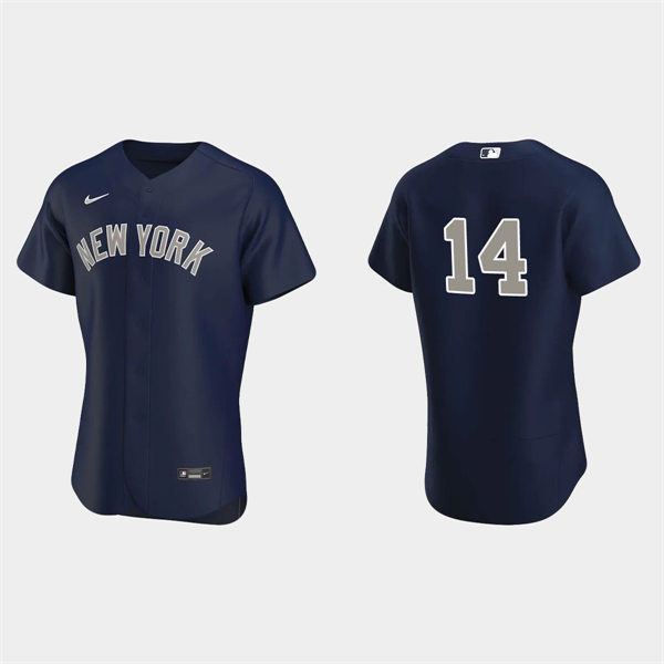 Men's New York Yankees #14 Marwin Gonzalez Navy Grey Alternate 2nd New York FlexBase Jersey