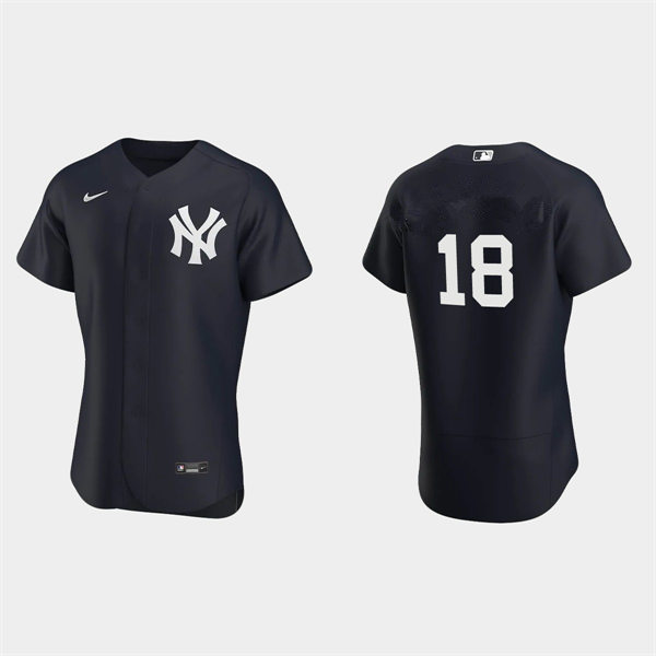 Men's New York Yankees #18 Andrew Benintendi Navy Alternate FlexBase Player Jersey1