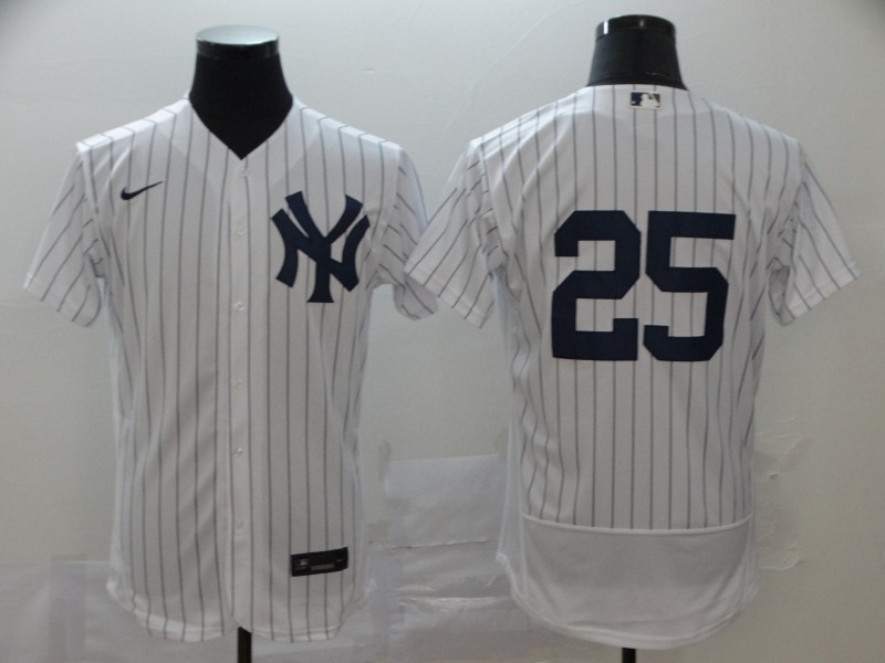 Men's New York Yankees #25 Gleyber Torres Nike White Home Flex Base Baseball Jersey