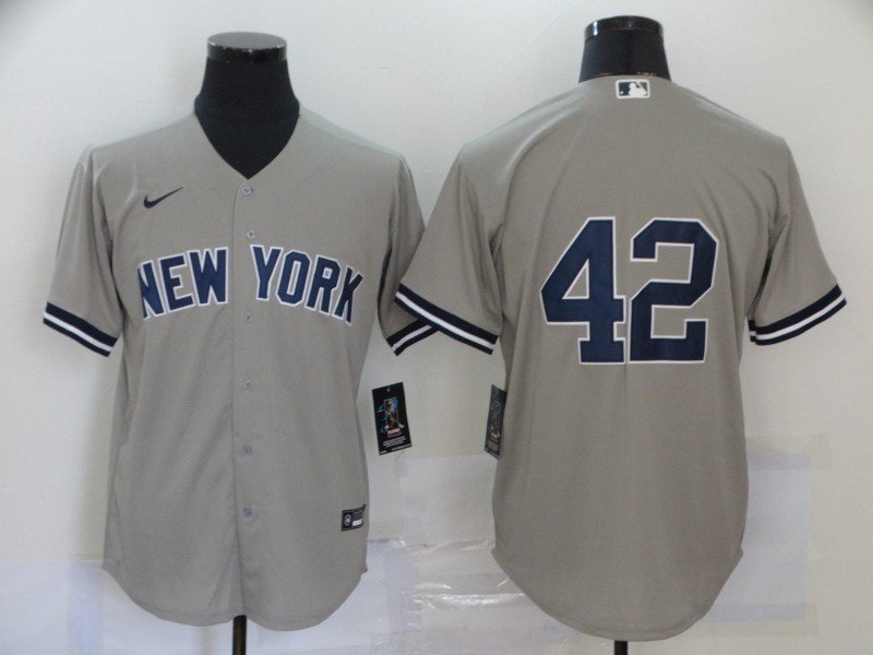 Men's New York Yankees #42 Mariano Rivera Nike Gray Road Cool Base Baseball Jersey