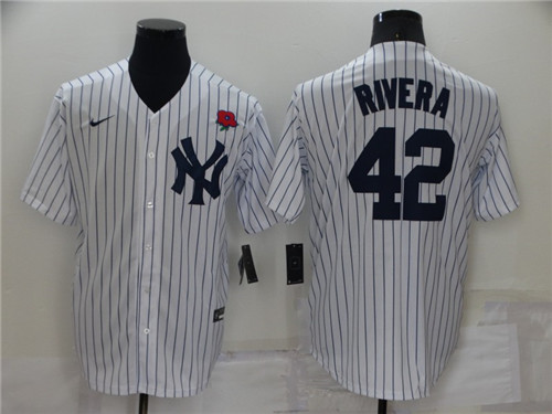Men's New York Yankees #42 Mariano Rivera White Cool Base Stitched Baseball JerseyS
