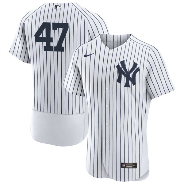 Men's New York Yankees #47 Frankie Montas White Home FlexBase Game Jersey