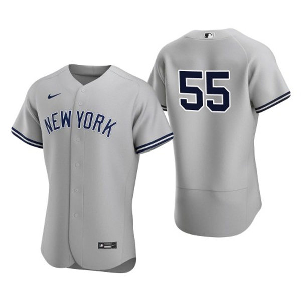 Men's New York Yankees #55 Domingo German Grey Road FlexBase Game Jersey