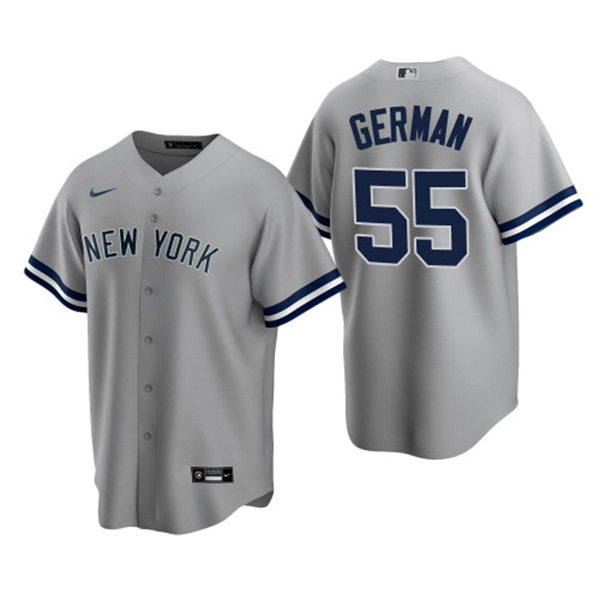 Men's New York Yankees #55 Domingo German Grey Road with Name Cool Base Jersey