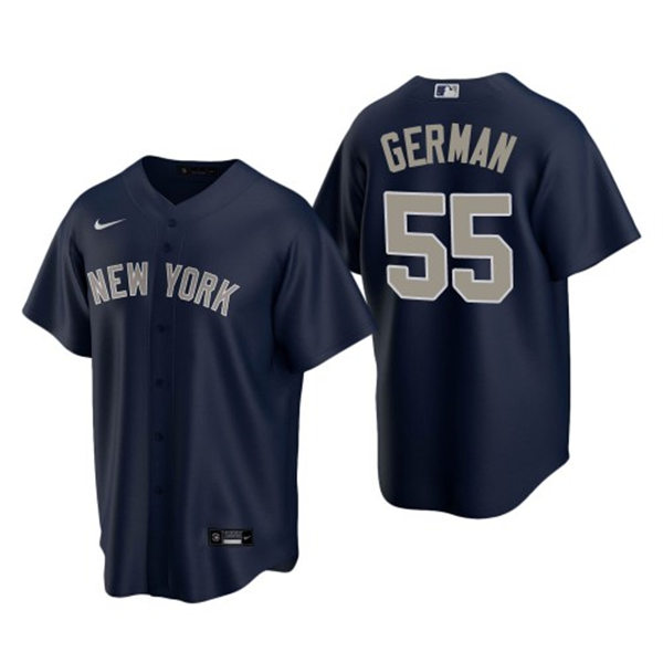 Men's New York Yankees #55 Domingo German Navy Alternate 2nd with Name New York Cool Base Jersey