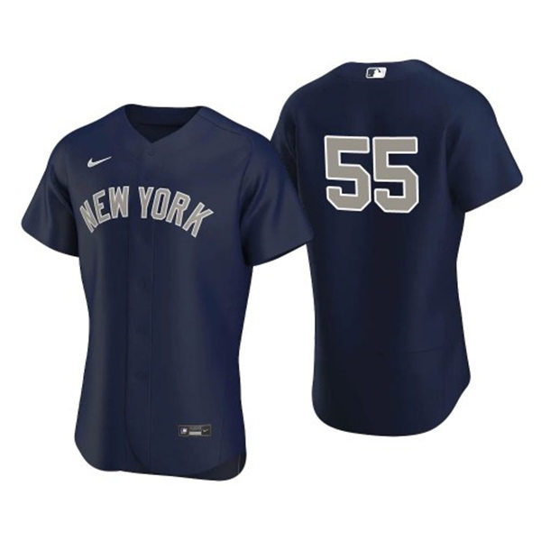 Men's New York Yankees #55 Domingo German Navy Grey Alternate 2nd New York FlexBase Jersey