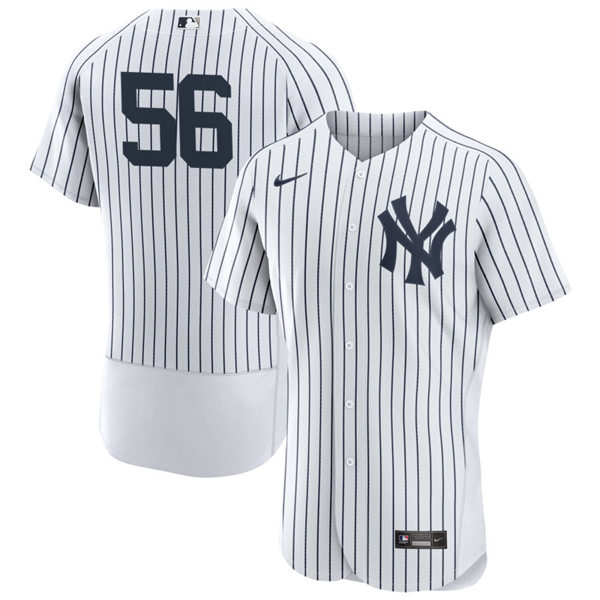 Men's New York Yankees #56 Lou Trivino White Home FlexBase Game Jersey