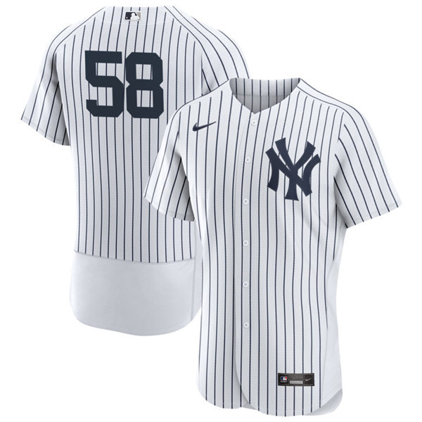 Men's New York Yankees #58 Wandy Peralta White Home FlexBase Game Jersey