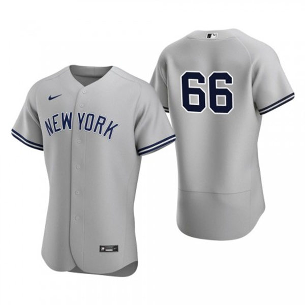 Men's New York Yankees #66 Kyle Higashioka Grey Road FlexBase Game Jersey