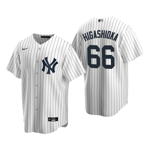 Men's New York Yankees #66 Kyle Higashioka White Home with Name Cool Base Jersey