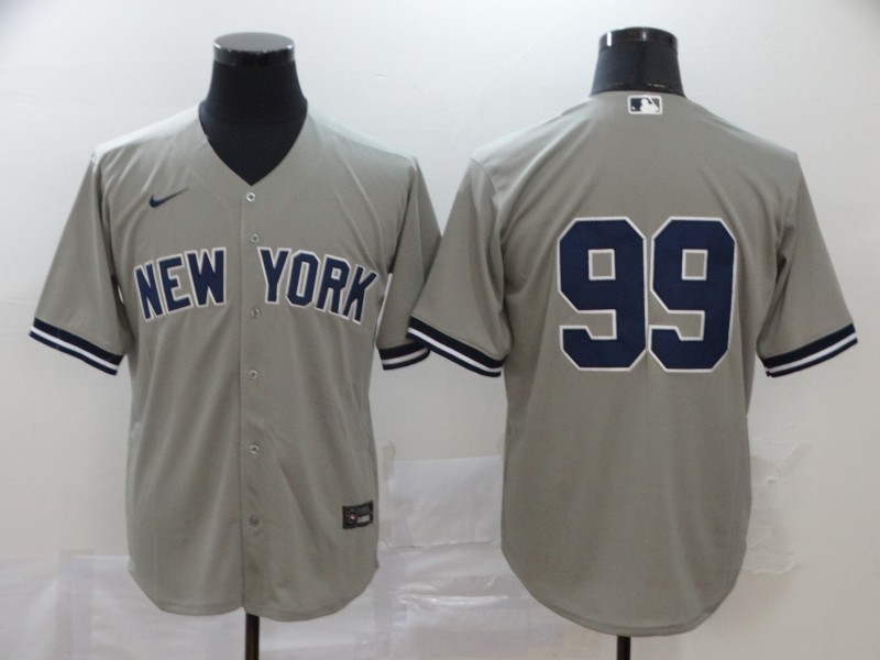 Men's New York Yankees #99 Aaron Judge Nike Gray Road Cool Base Baseball Jersey