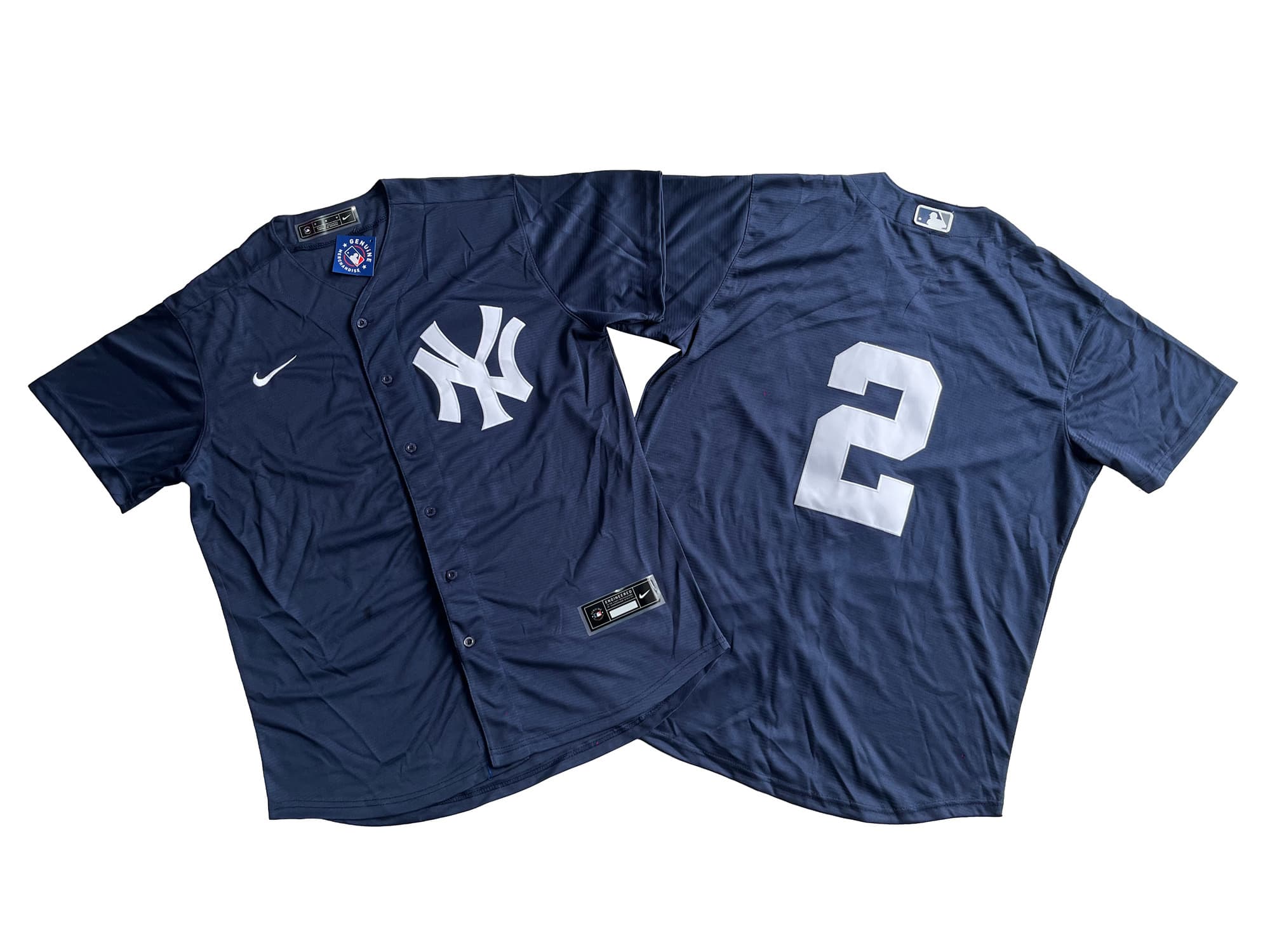 Men's New York Yankees 2# Derek Jeter Nike Navy Alternate Replica Player Jersey