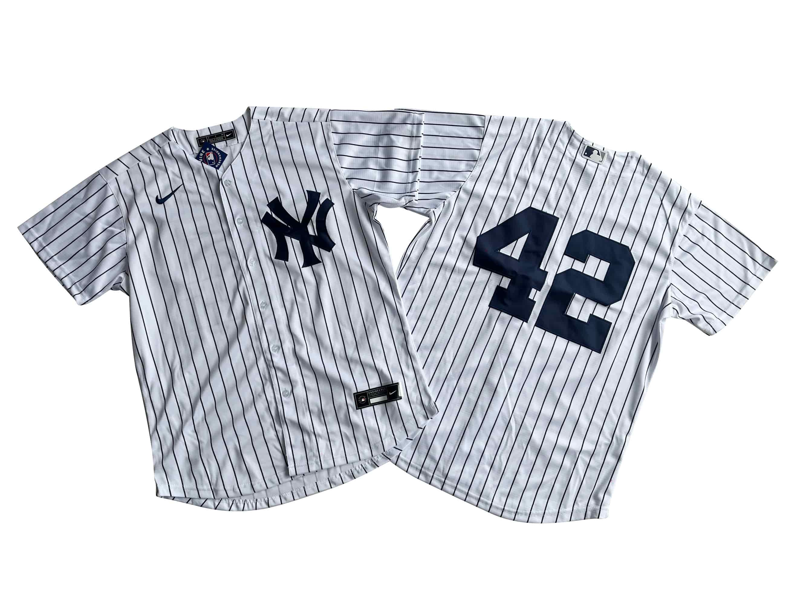 Men's New York Yankees 42# Mariano Rivera Nike White Home Limited Player Jersey