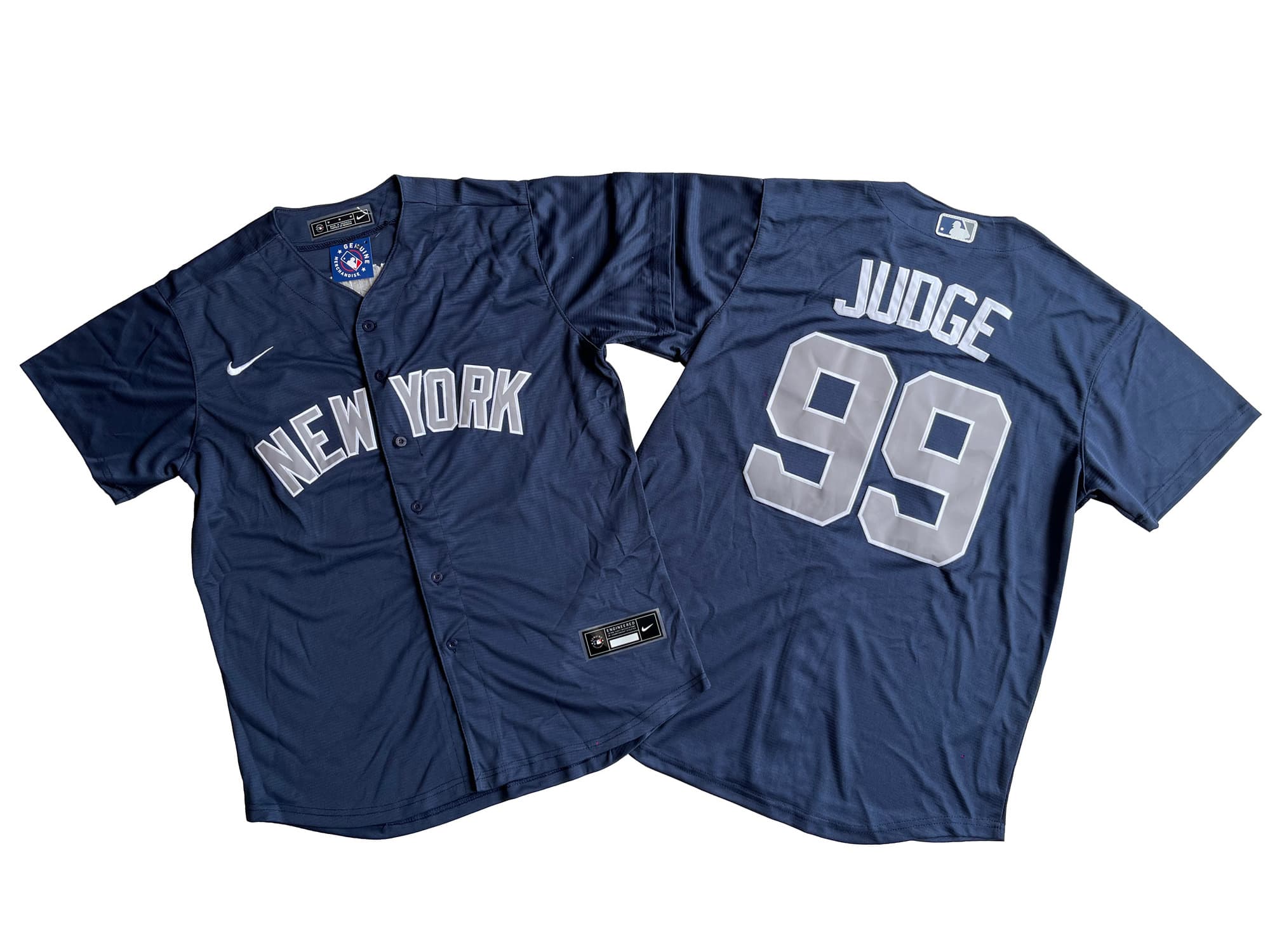 Men's New York Yankees 99# Aaron Judge Nike Navy Alternate Replica Player Name Jersey