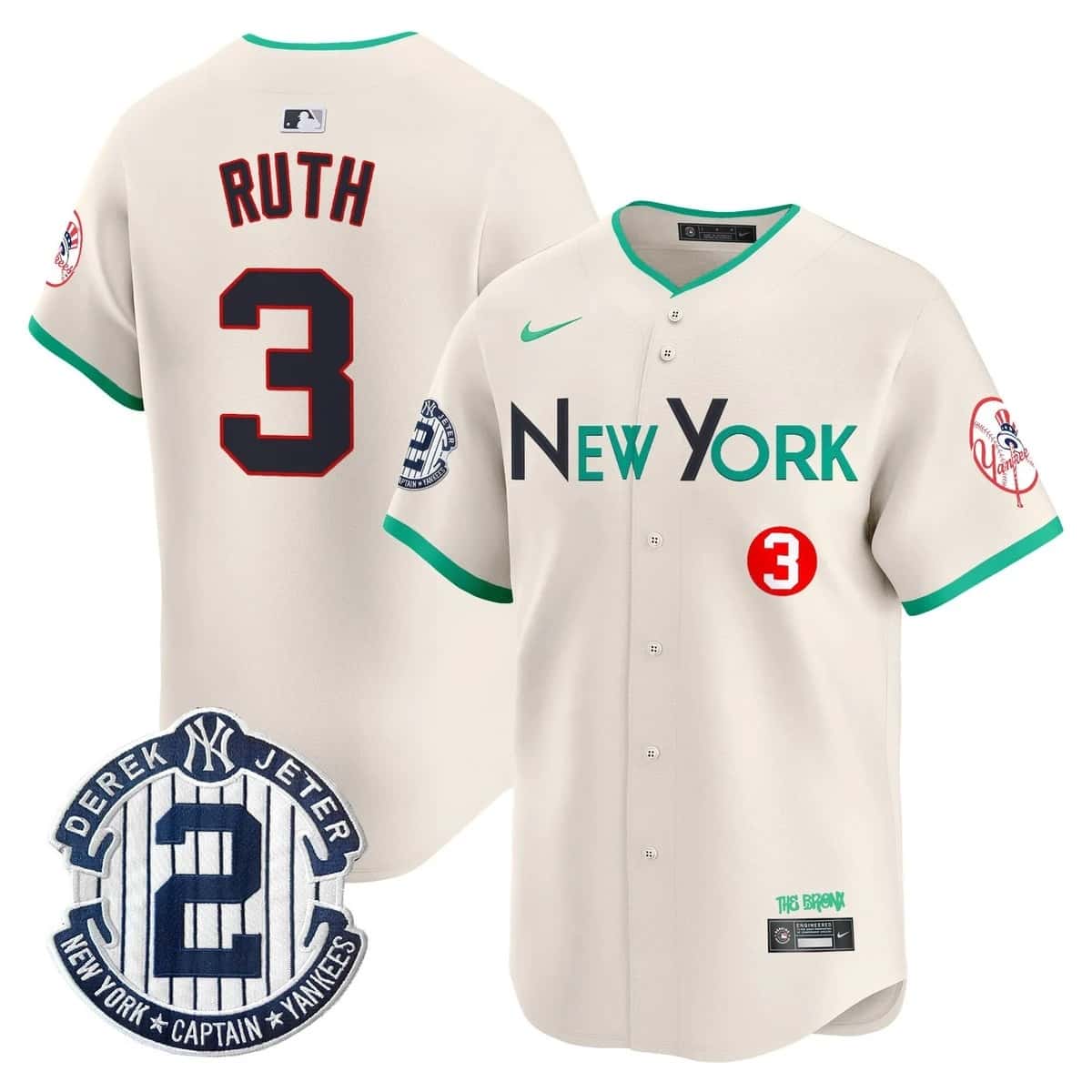 Men's New York Yankees City Connect Vapor Premier Limited Jersey - All Stitched Babe Ruth  3