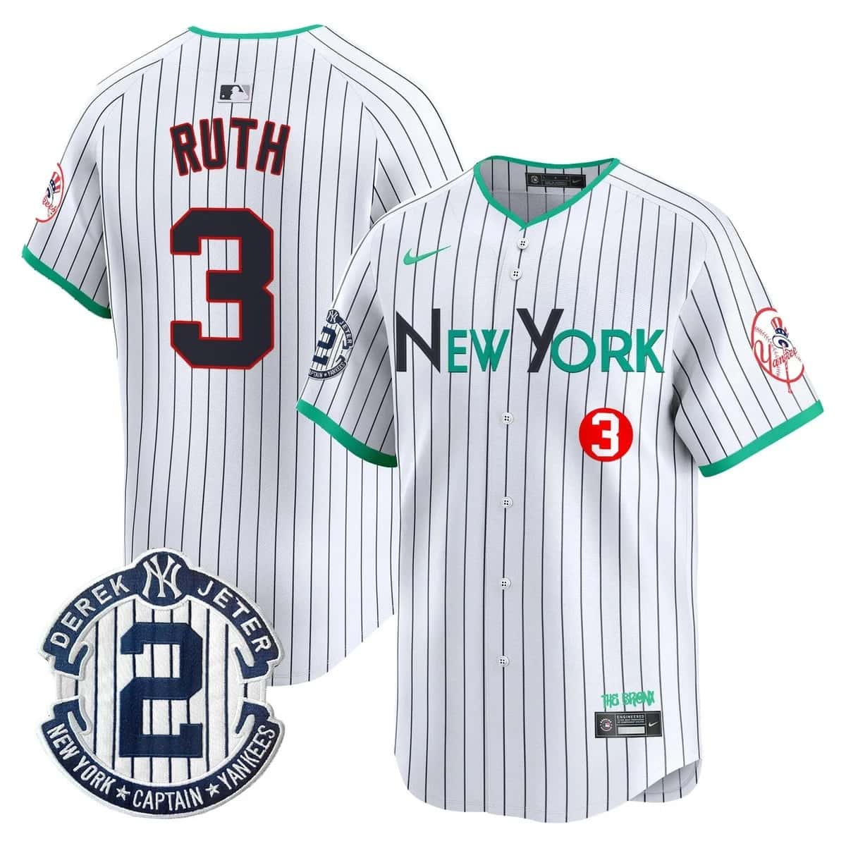 Men's New York Yankees City Connect Vapor Premier Limited Jersey - All Stitched Babe Ruth 3
