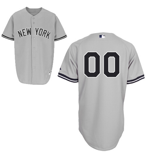 Men's New York Yankees Road Gray Authentic Customized Baseball Jersey