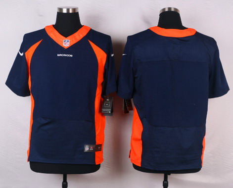 Men's Nik Elite Jersey Denver Broncos Blank Blue Stitched