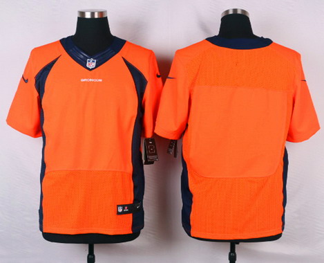 Men's Nik Elite Jersey Denver Broncos Blank Orange Stitched