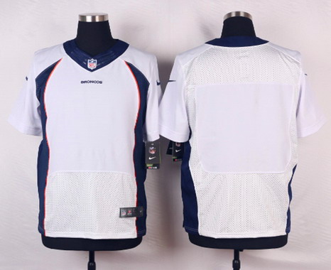 Men's Nik Elite Jersey Denver Broncos Blank White Stitched