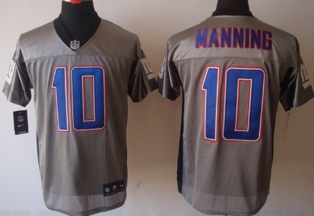 Men's Nik Elite Jersey New York Giants #10 Eli Manning Gray