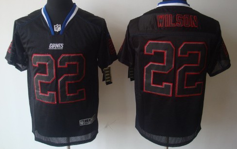 Men's Nik Elite Jersey New York Giants #22 David Wilson Lights Out Black