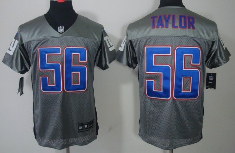Men's Nik Elite Jersey New York Giants #56 Lawrence Taylor Gray