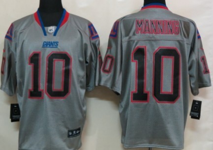 Men's Nik Elite Jersey e New York Giants #10 Eli Manning Lights Out Gray