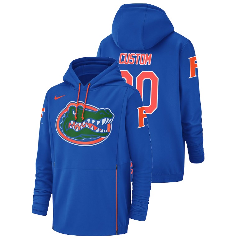Men's Nike #00 Custom Florida Gators Football Performance Royal Champ Drive Hoodie