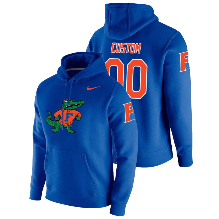 Men's Nike #00 Custom Florida Gators Pullover Royal Vault Logo Club Hoodie