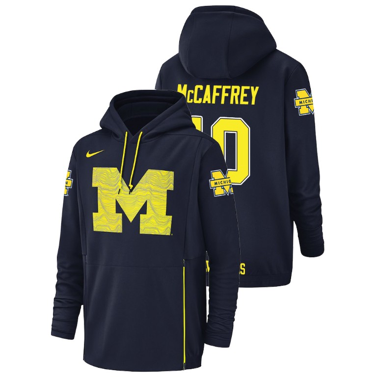 Men's Nike #10 Dylan McCaffrey Michigan Wolverines Football Performance Navy Champ Drive Hoodie